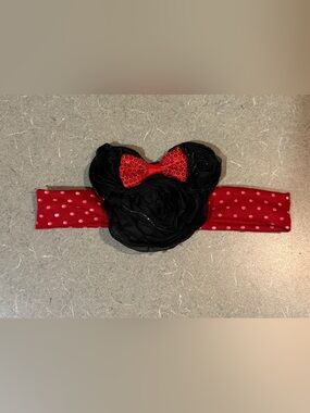 Authentic Disney Baby Toddler Minnie Mouse stretch hairband headband red sequin